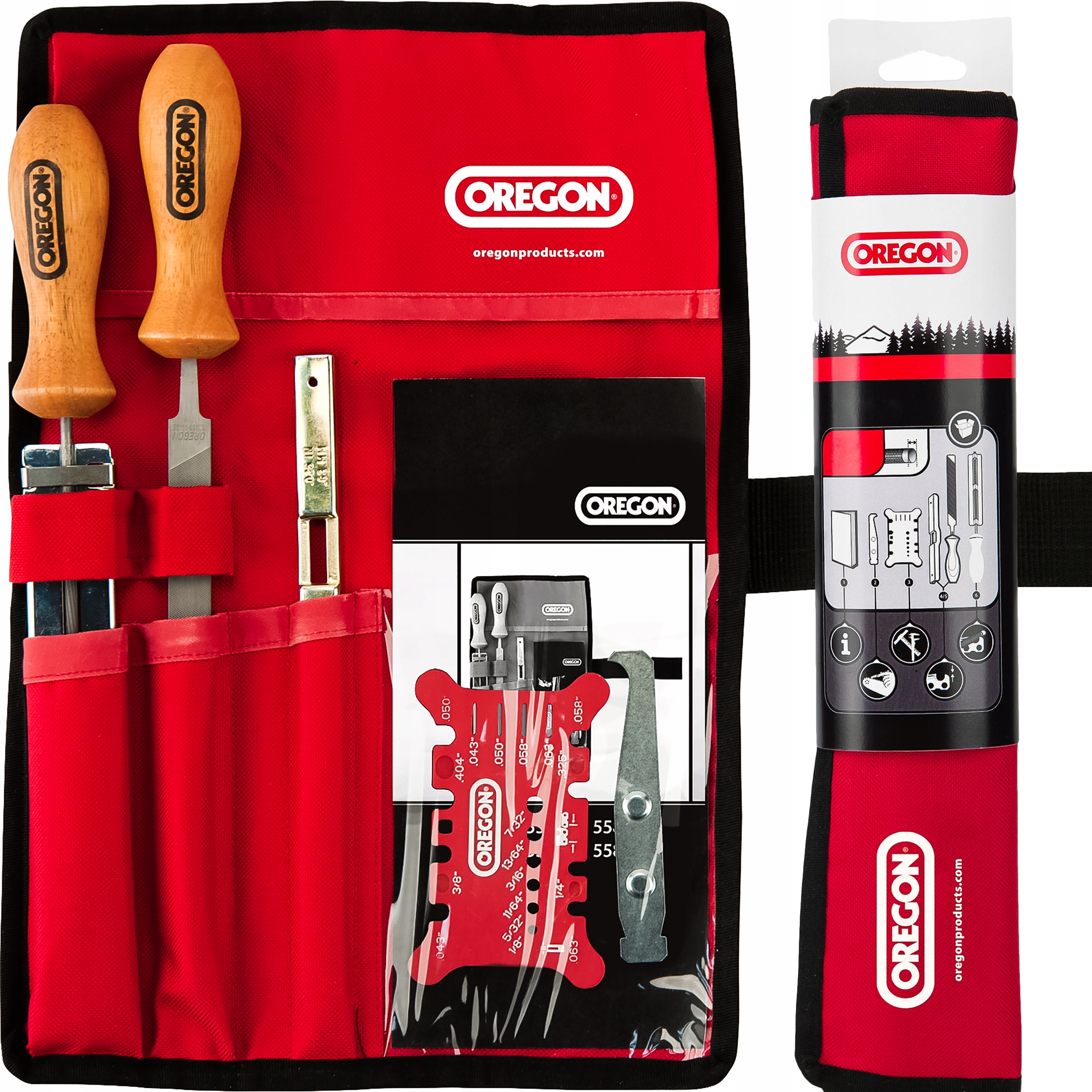 ZESTAW do OSTRZENIA ŁAŃCUCHA OSTRZAŁKA ETUI 4,8mm .325" Oregon