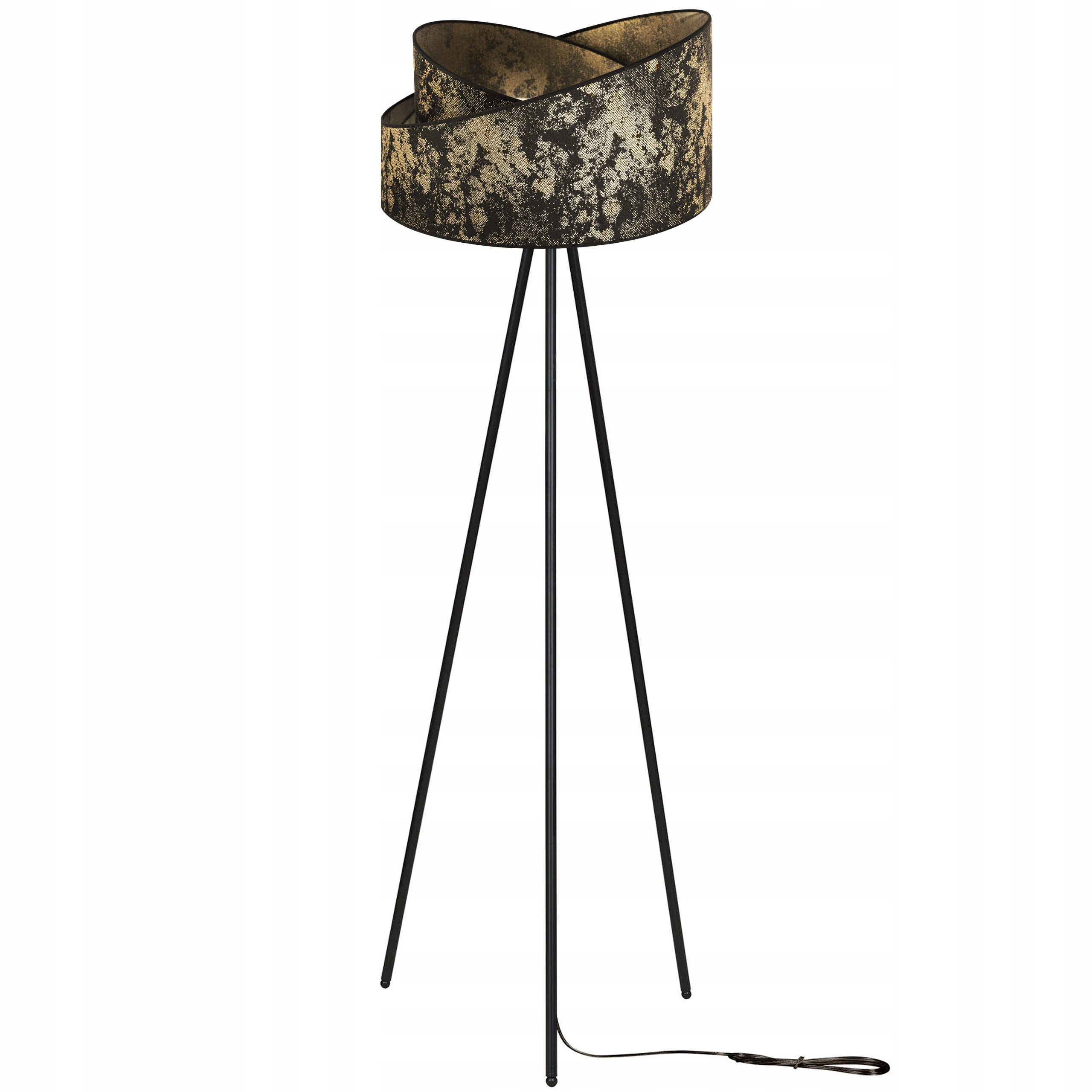 Stojací Podlahová Lampa Trojnožka Kov Stínidlo Vzor