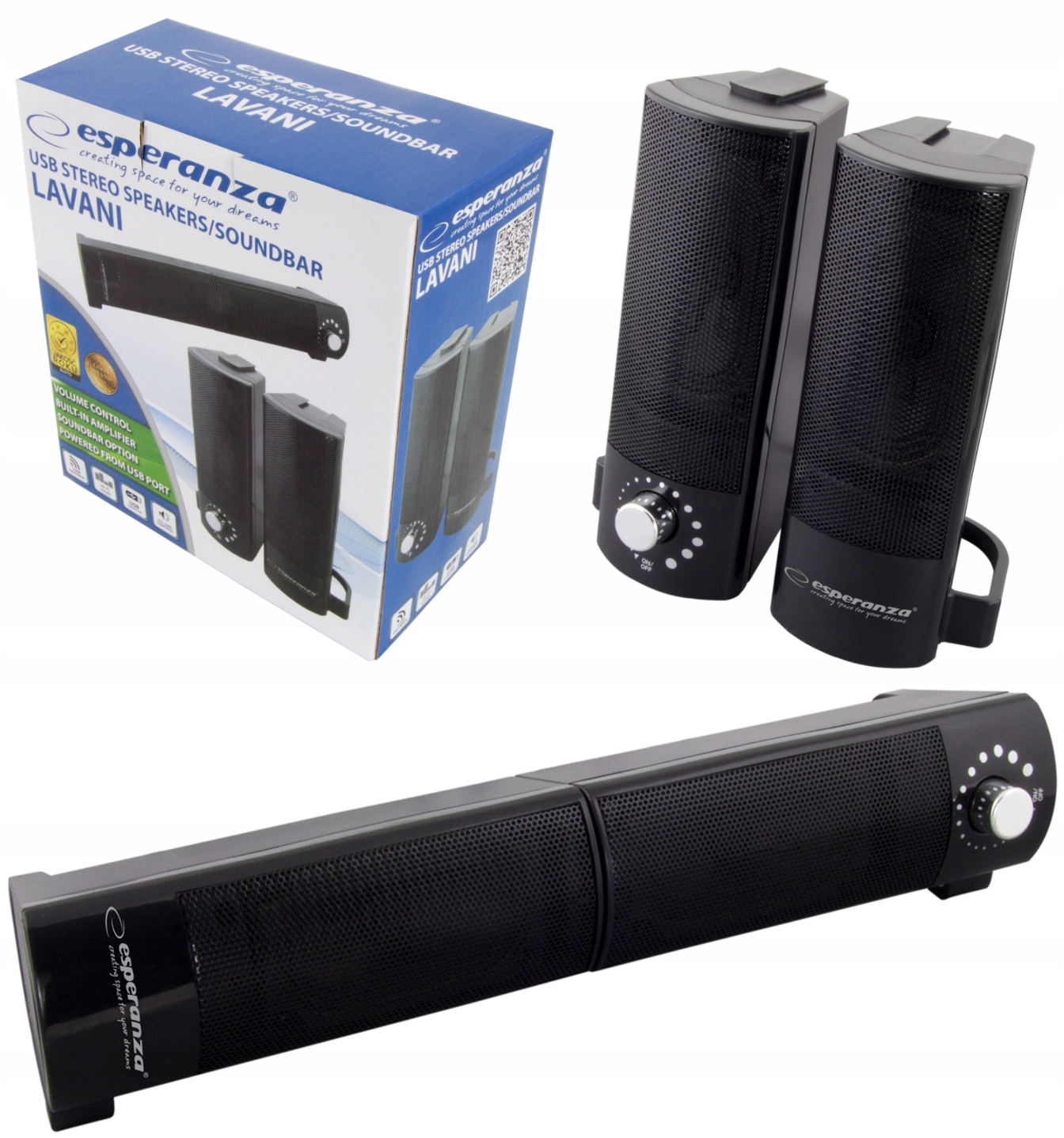 

Głośniki Komputerowe do Pc 2.0 na Usb Soundbar