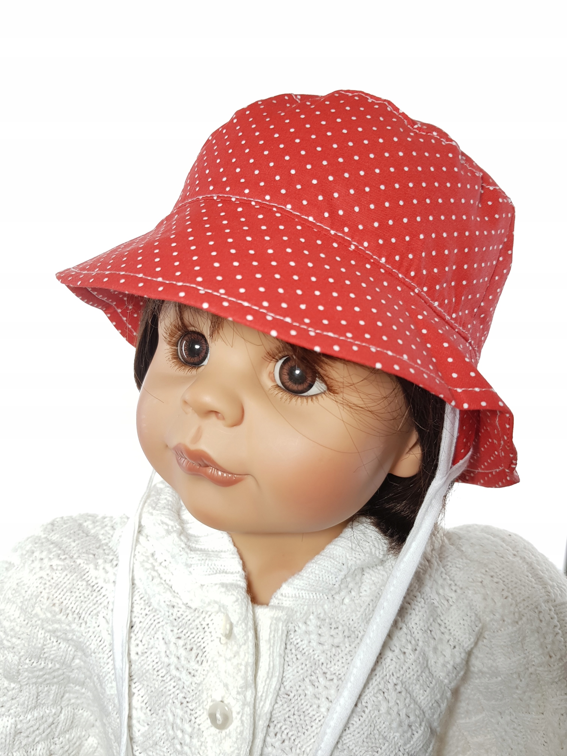 POLSKI BAWEŁNIANY KAPELUSZ WIĄZANY Z USZAMI CZAPKA WIOSNA LATO 52 CM 35WZÓR Rozmiar 50-52 cm