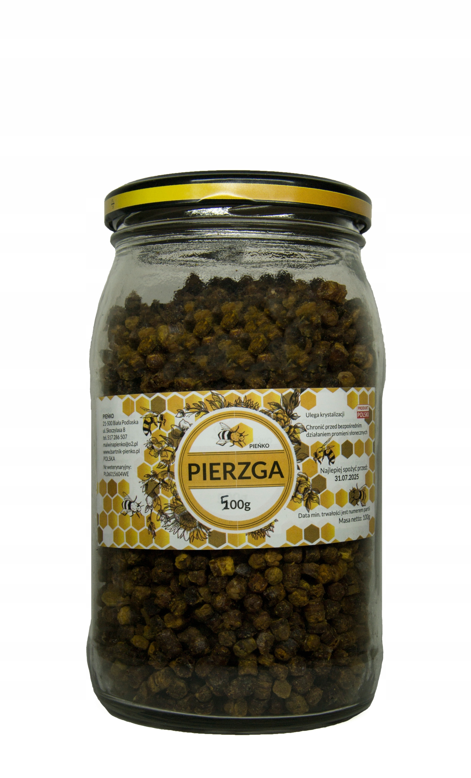 Levně Perga Včelí kmen 500 g Čerstvá ve sklenici