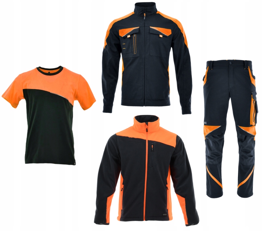 Komplet Pracovní oblečení kalhoty Bozp polar T-shirt bunda Set pracovní 46