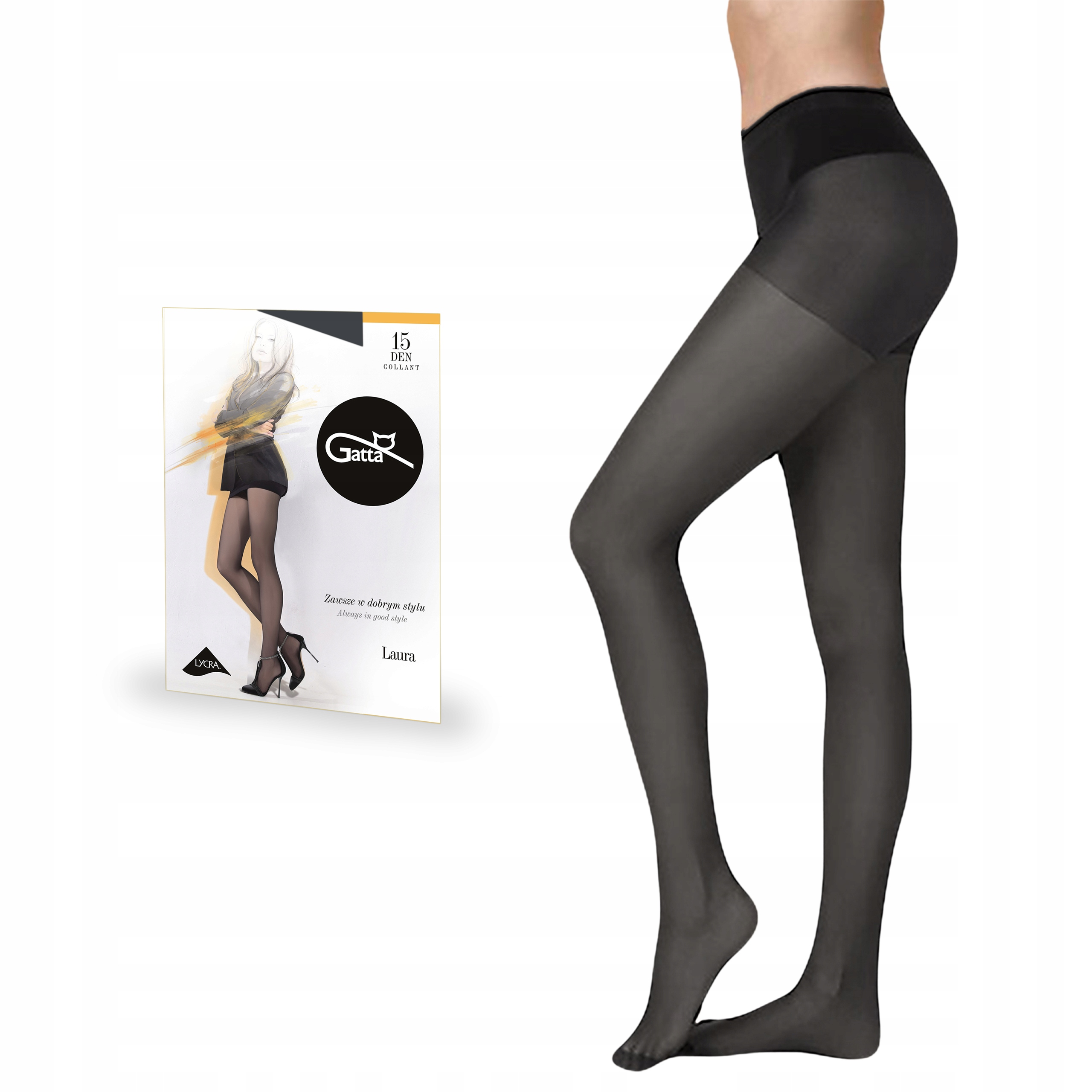 

Gatta rajstopy Laura 15 den lycra, Grafit 2-S