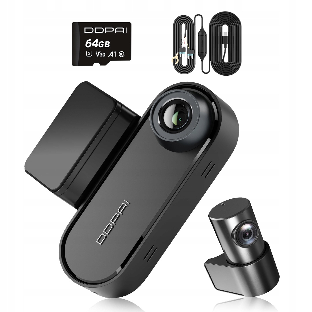 Automobilová Kamera Ddpai Videorekordér N5 Dual 64GB Zadní Hardwire Kit