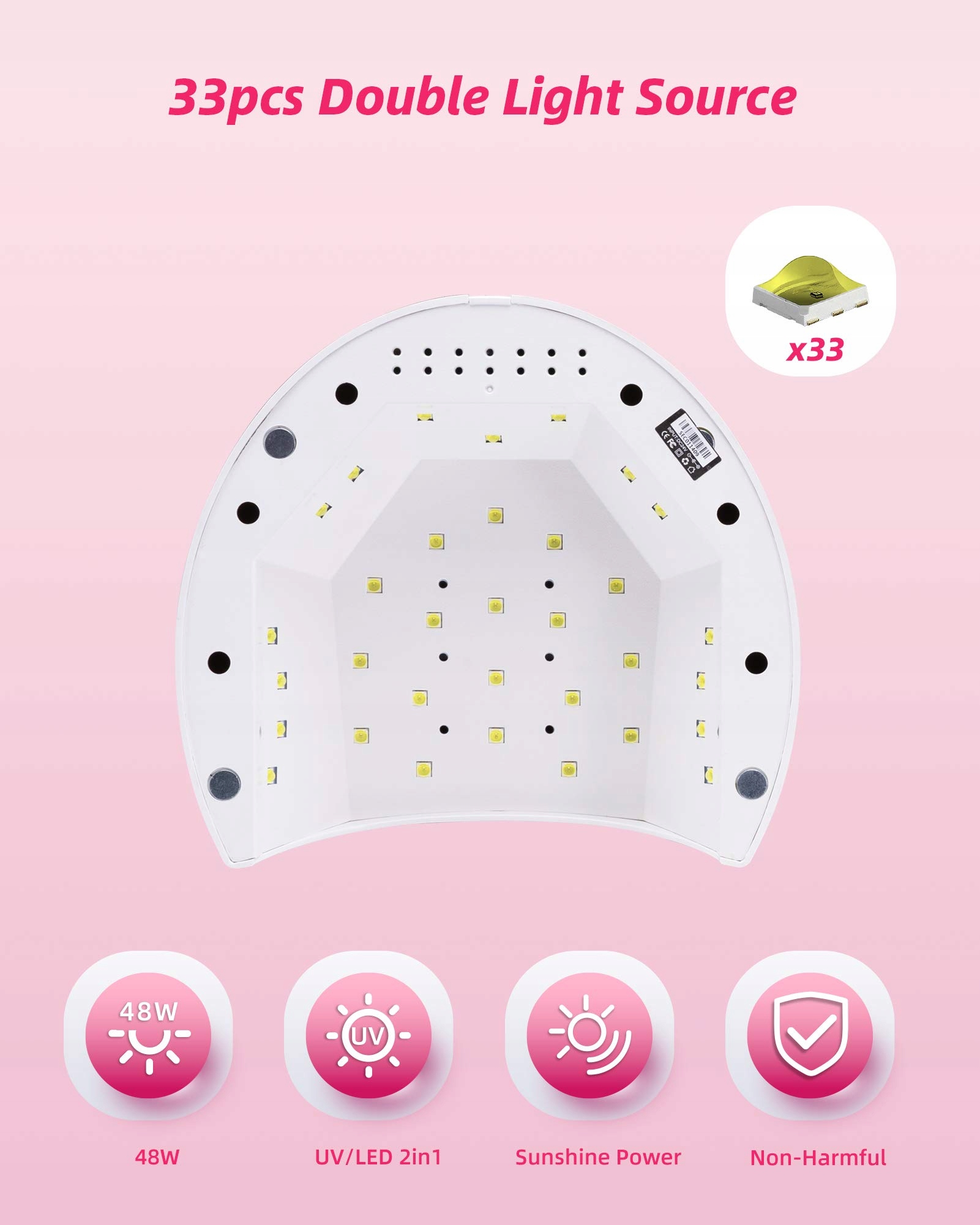 SUNUV SUN2C Lampa UV LED Do Paznokci Żelowych Z Timerem I Sensorem — miniatura 4
