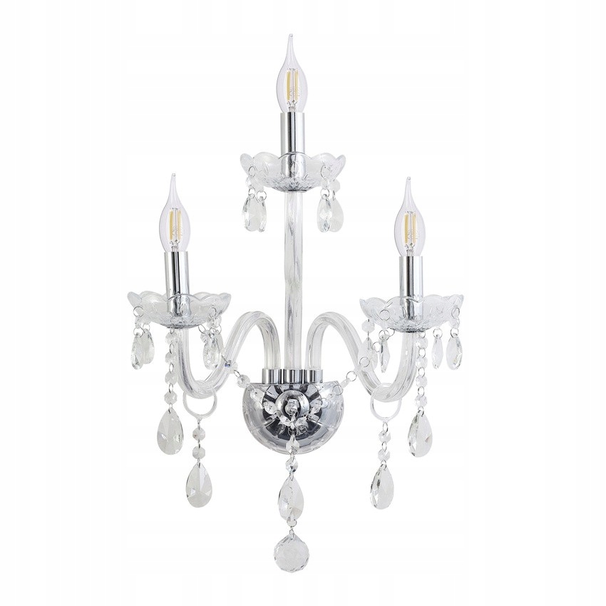 Trojité nástenné svietidlo s kryštálikmi 3xE14 Cristallo 23-30290 Candellux