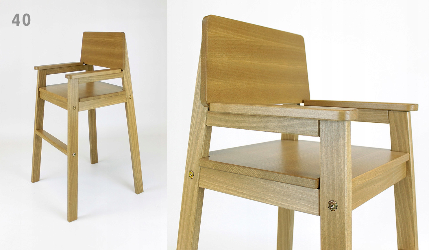 Krzesło Wysokie Dziecięce Dla Dziecka Helenka Głębokość siedziska 29 cm