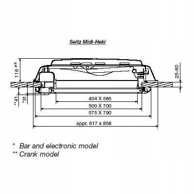 OKNO DACHOWE DASZEK MIDI HEKI 700x500 DOMETIC, 50x70 Marka Dometic