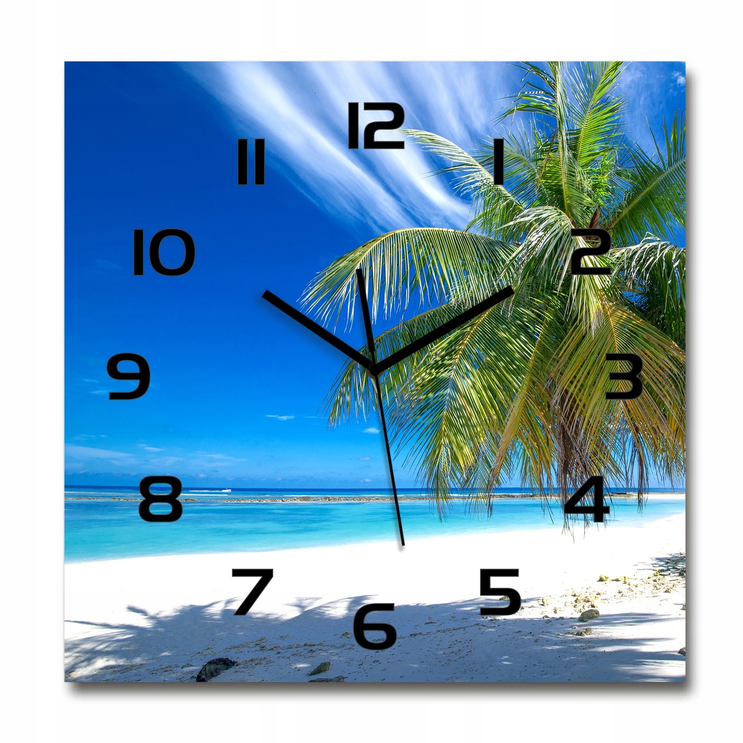 

Duży szklany zegar ścienny Tropikalna plaża 60x60