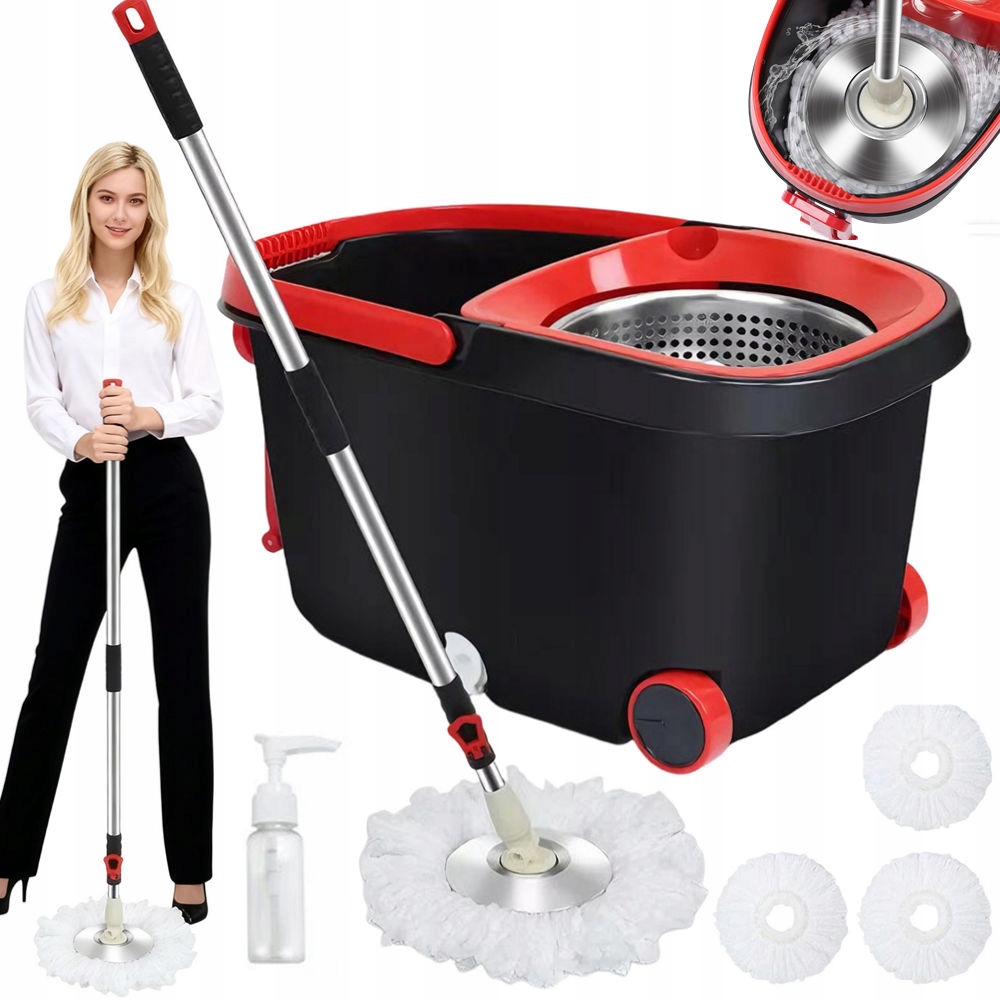 Rotační mop Easy Wring and Clean Turbo S Kbelíkem 3 Náplně Z Mikrovlákna