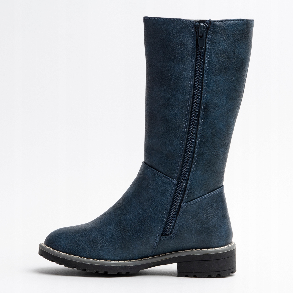 Kozaki dziewczęce OCIEPLANE kożuszek eleganckie SUWAK oficerki Wojtyłko Płeć dziewczynki