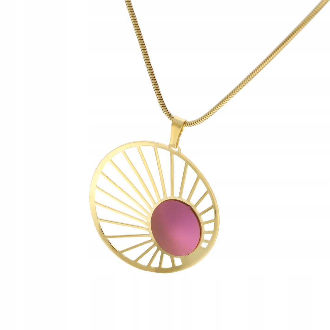 Přívěsek z fialového titanu s stříbro, pozlacený