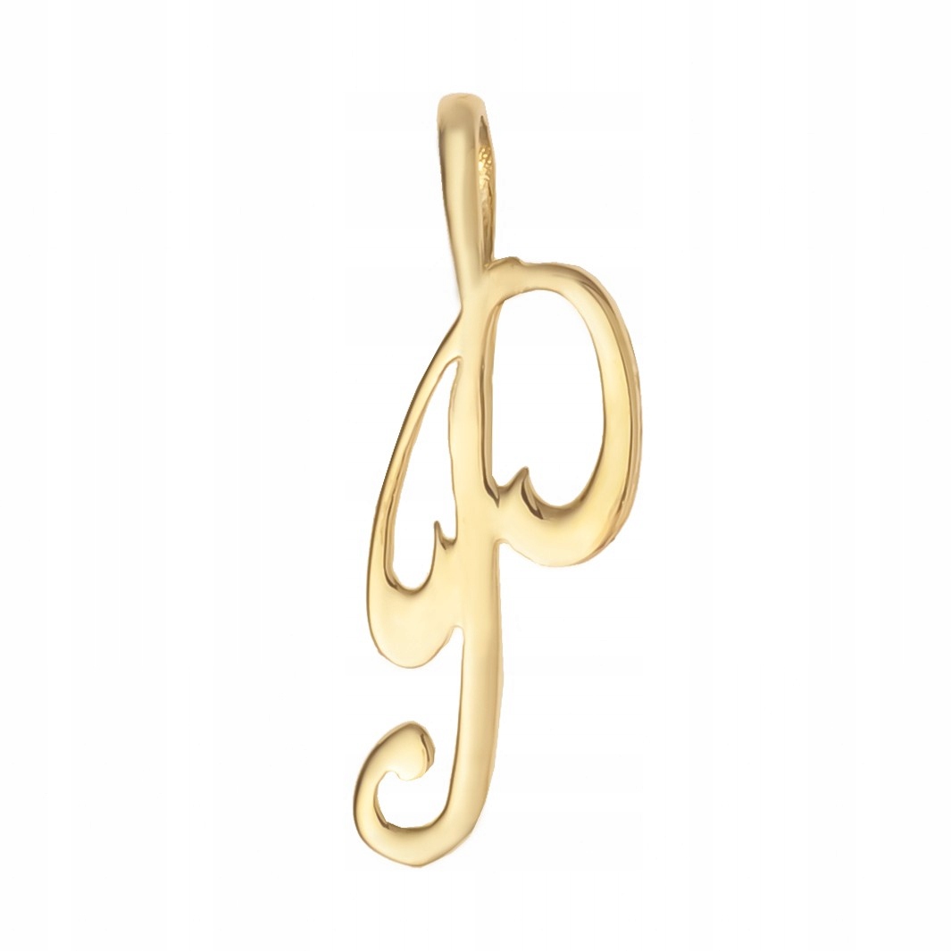 Zlatý přívěsek, ozdobný přívěsek, písmenko P