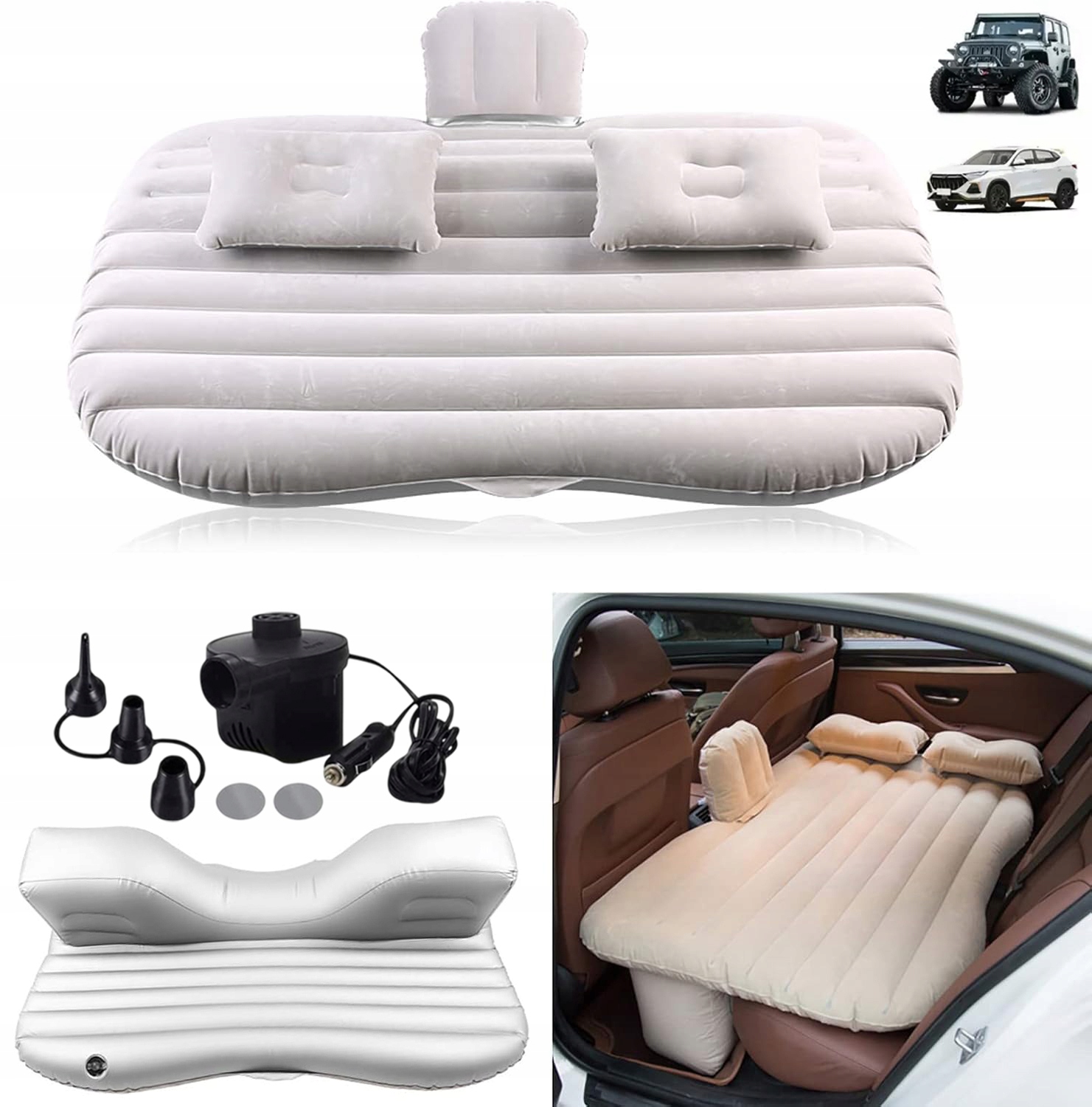 Matrace Do Auta S Pumpičkou Set Nafukovací Lůžko Pro Suv 136*85
