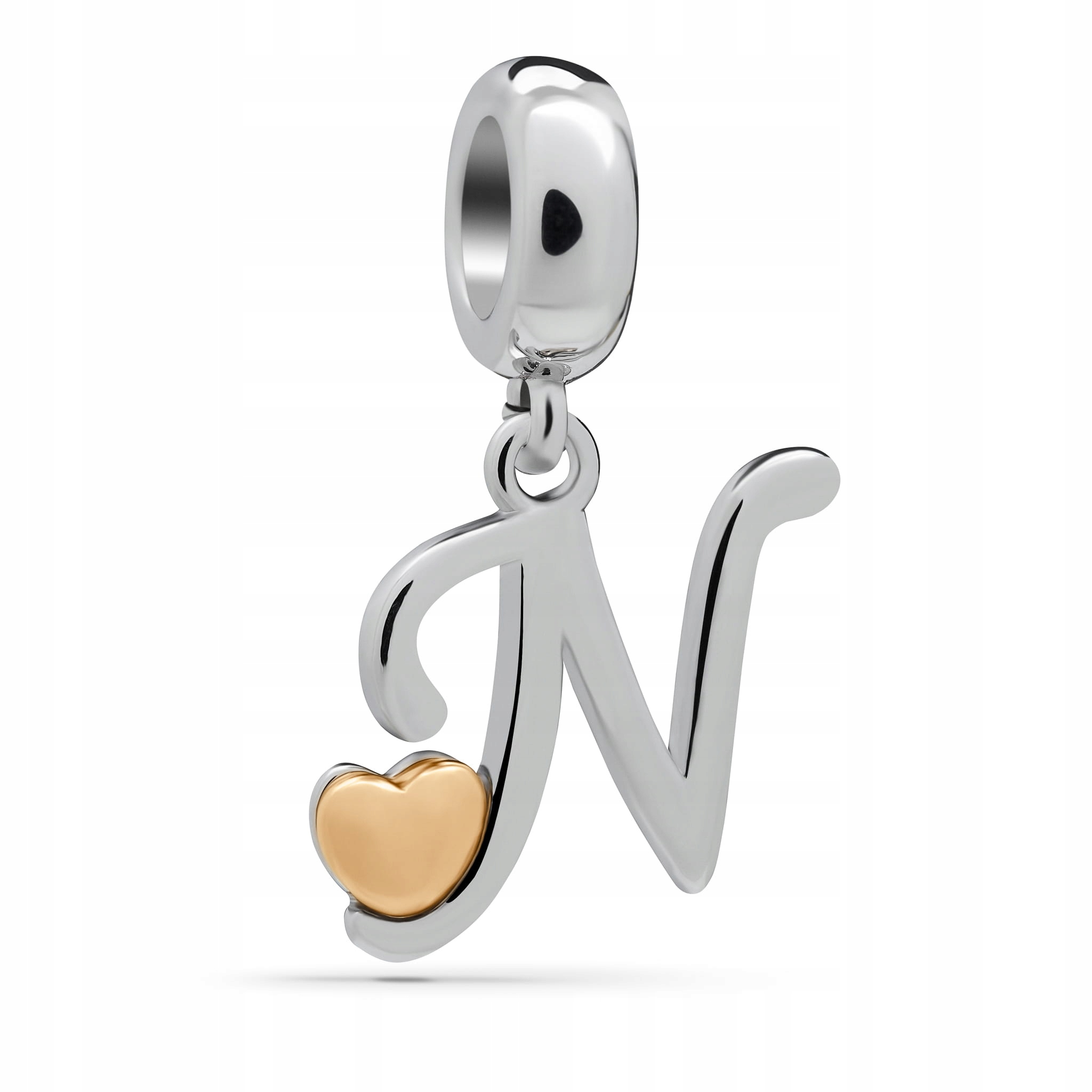 

Zawieszka Charms Literka N Serce Stal