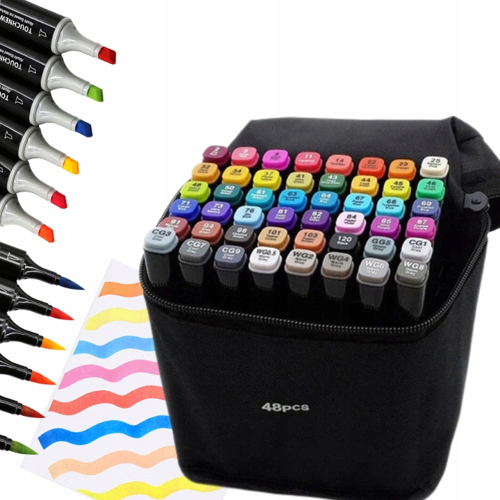 

Markery Alkoholowe Dwustronne Zestaw 48SZT Torba