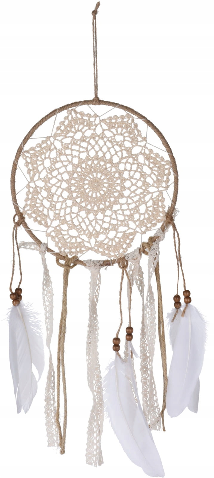 

Łapacz Snów naturalne białe pióra 50 cm