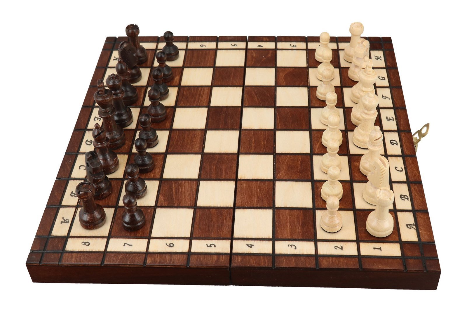 SZKOLNE SZACHY TURNIEJOWE drewniane wkład na pionki + INSTRUKCJA Stan opakowania oryginalne