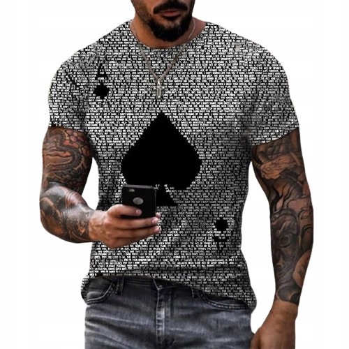 MĘSKA KOSZULKA T-SHIRT 3D DLA FANA KART AS PIK 3XL