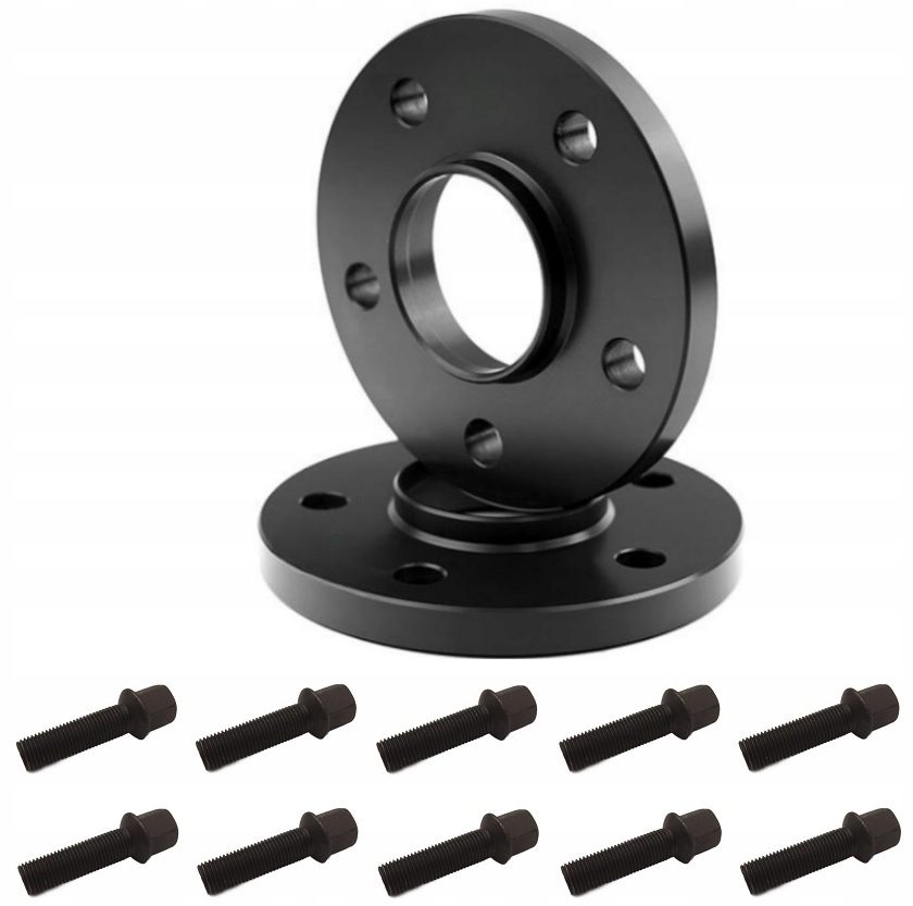 Černé distanční prvky 5x112 66.5 17 mm Oem černé šrouby Audi A4 A5 A6 A7 A8