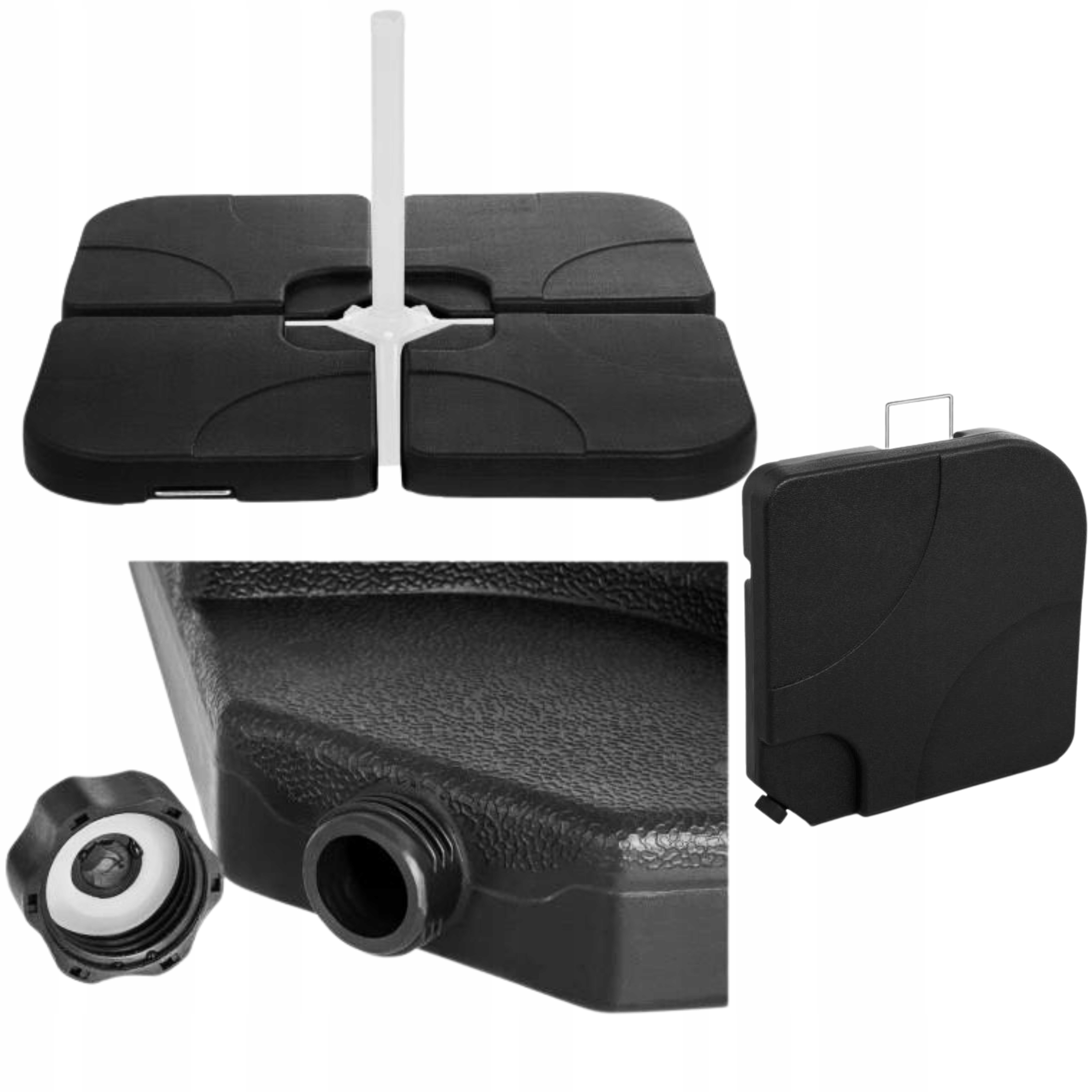 Zaťaženie pre dáždnik 4 ks Univerzálnosť Čierne Obdĺžnikové Pevné