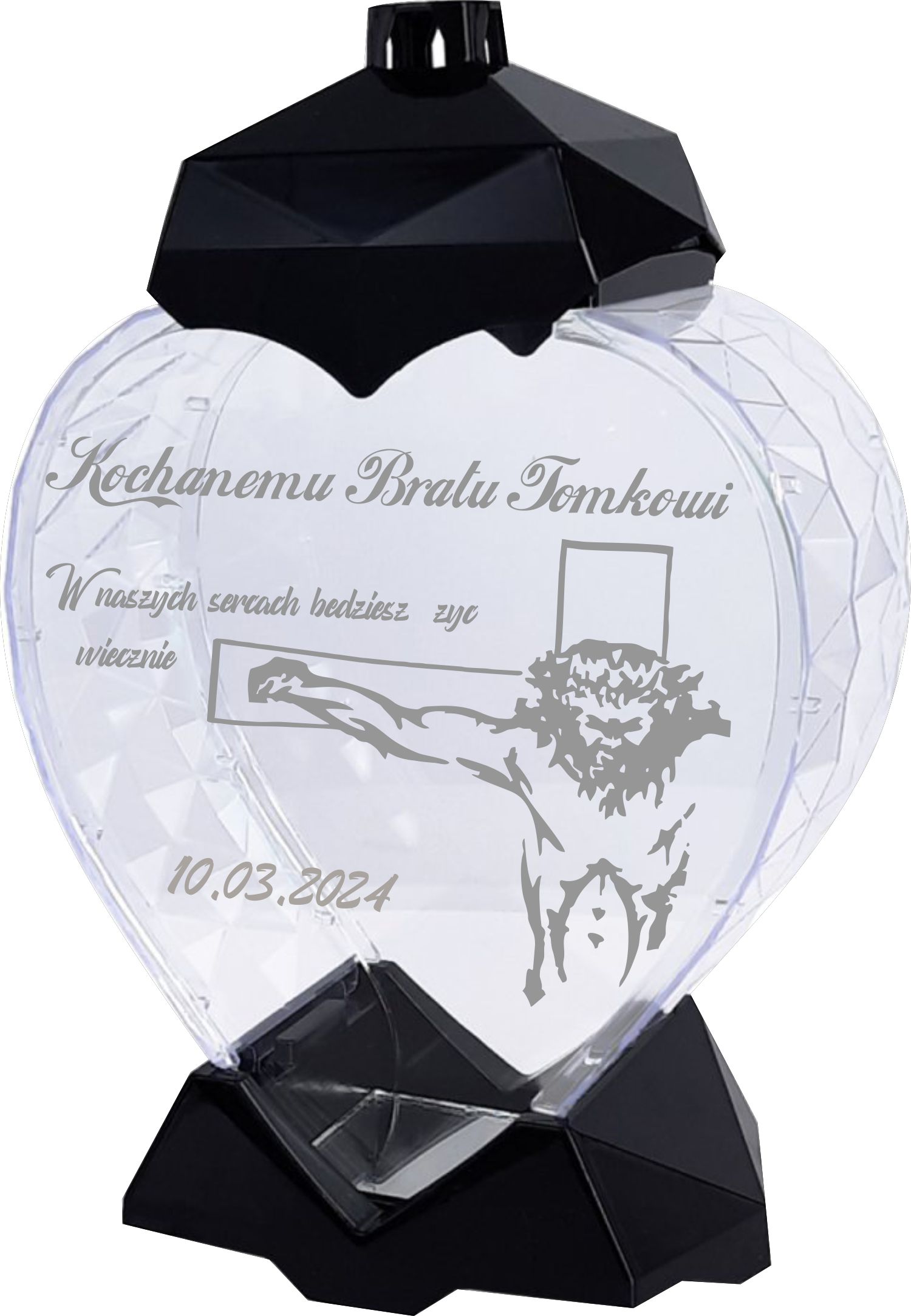 Hřbitovní Svíčka XXL s gravírováním na Hřbitov Hrob pro Bratra