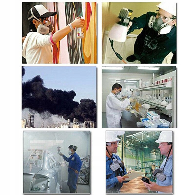 Maska Lakiernicza Półmaska+2xWkład Filtra+2xFiltr Klasa ochronna N95