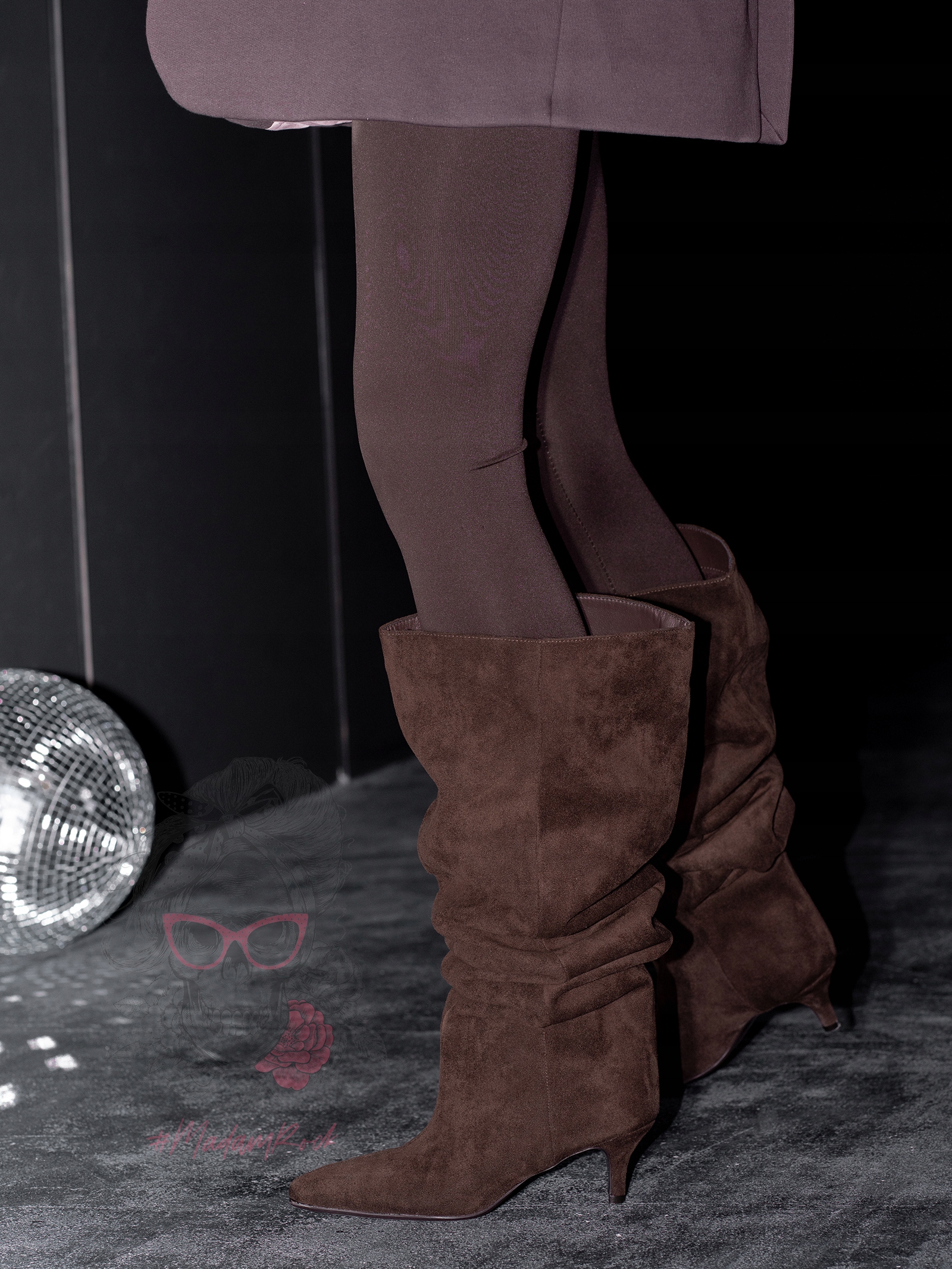 Kozačky s oversizovým svrškem Rock Oumera hnědé 41