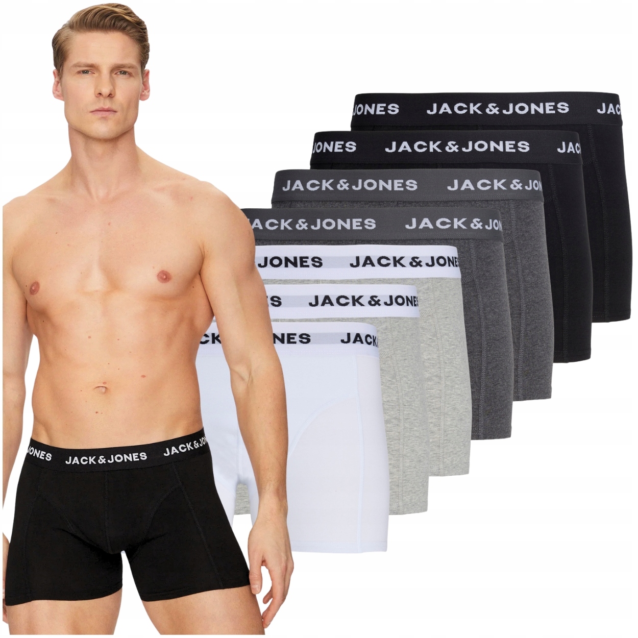 Jack&Jones elastické bavlněné měkké boxerky pánské slipy 7 kusů M