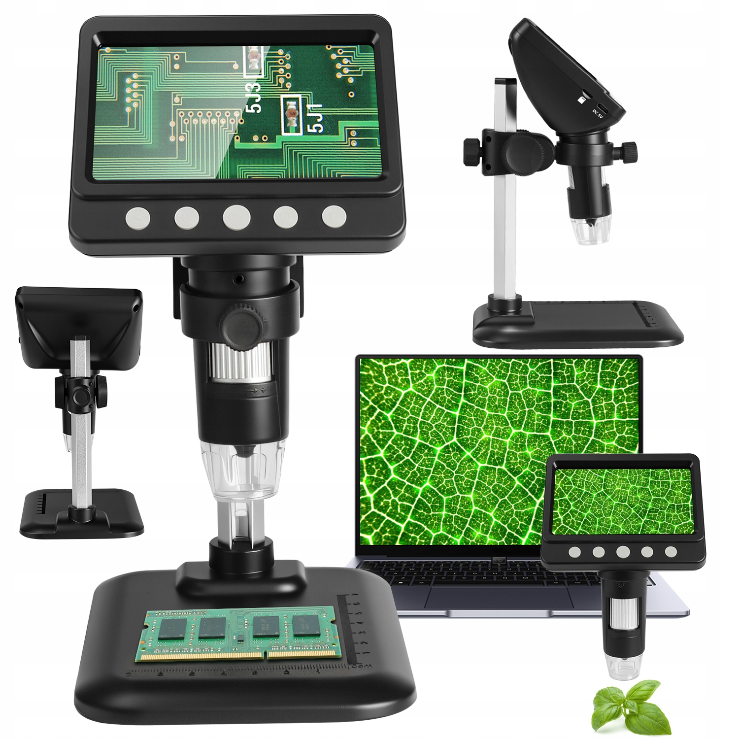 Digitální Mikroskop Se Zvětšením Hd Obrazovka 4,3" 1000 x 2MP 8xLED Homkel