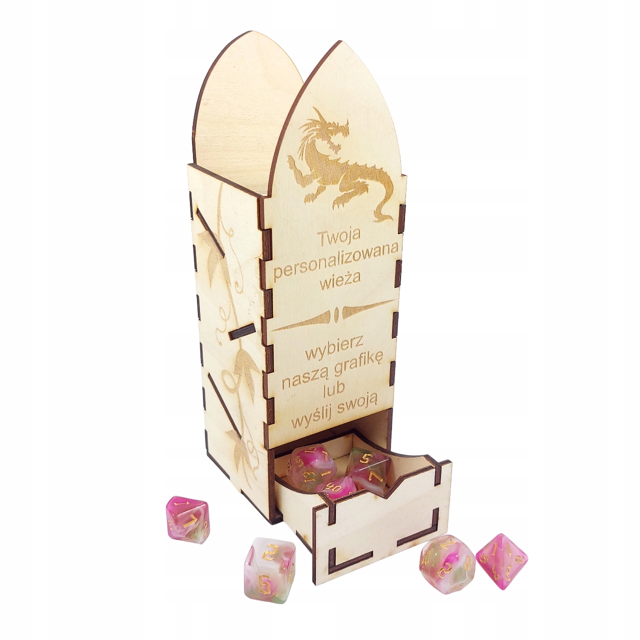 PERSONALIZOWANA DREWNIANA WIEŻA DO KOŚCI 18,5 CM