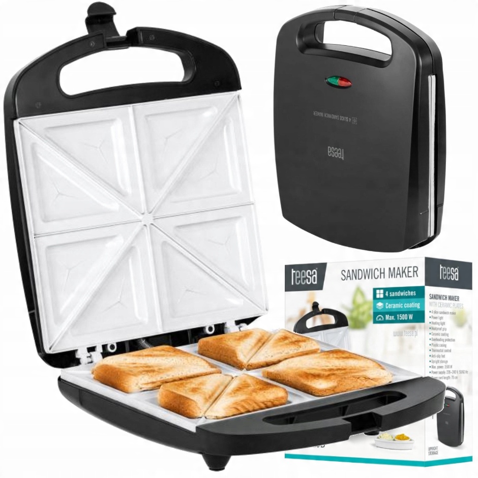 

Opiekacz Sandwich Toster Do Kanapek Ceramiczny XXL