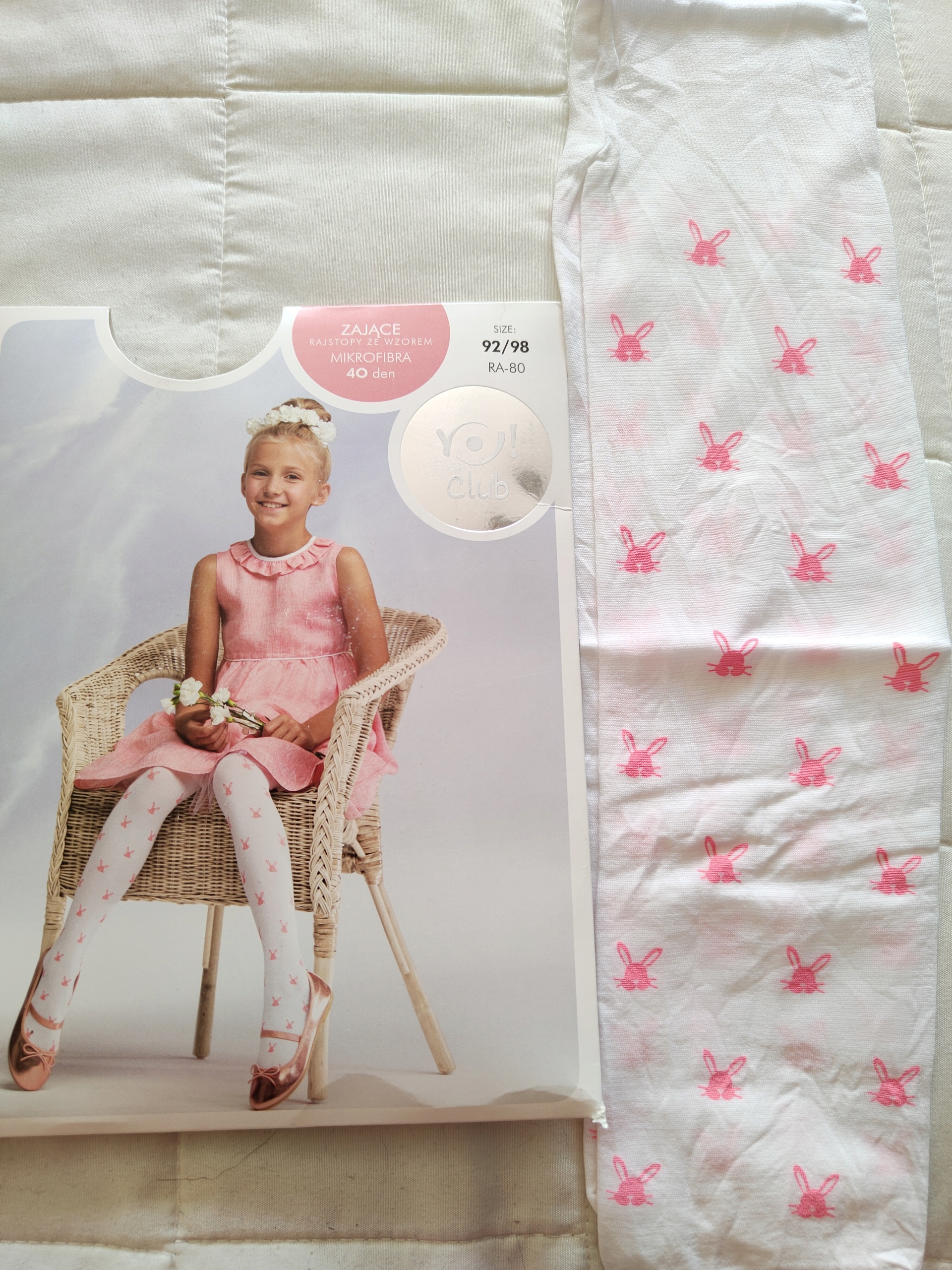 

nowe rajstopy Yoclub RA-80 zające r 92/98