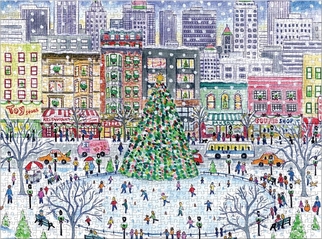 Galison Puzzle Vánoce ve městě 1000 dílků