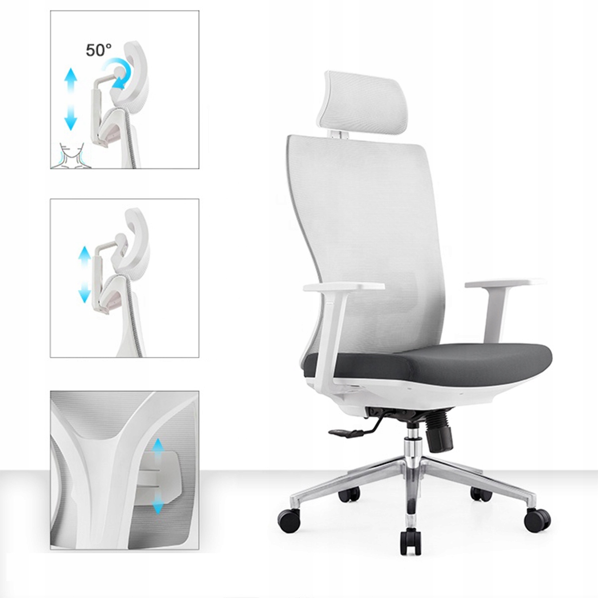 Fotel biurowy, krzesło biurowe-obrotowy Głębokość mebla 60 cm