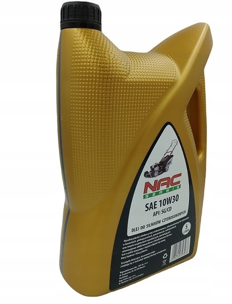 OLEJ DO KOSIARKI AGREGATU TRAKTORKA SILNIKI CZTEROSUWOWE SAE 10W30 5L NAC Kod producenta OLEJ*10W30-5L