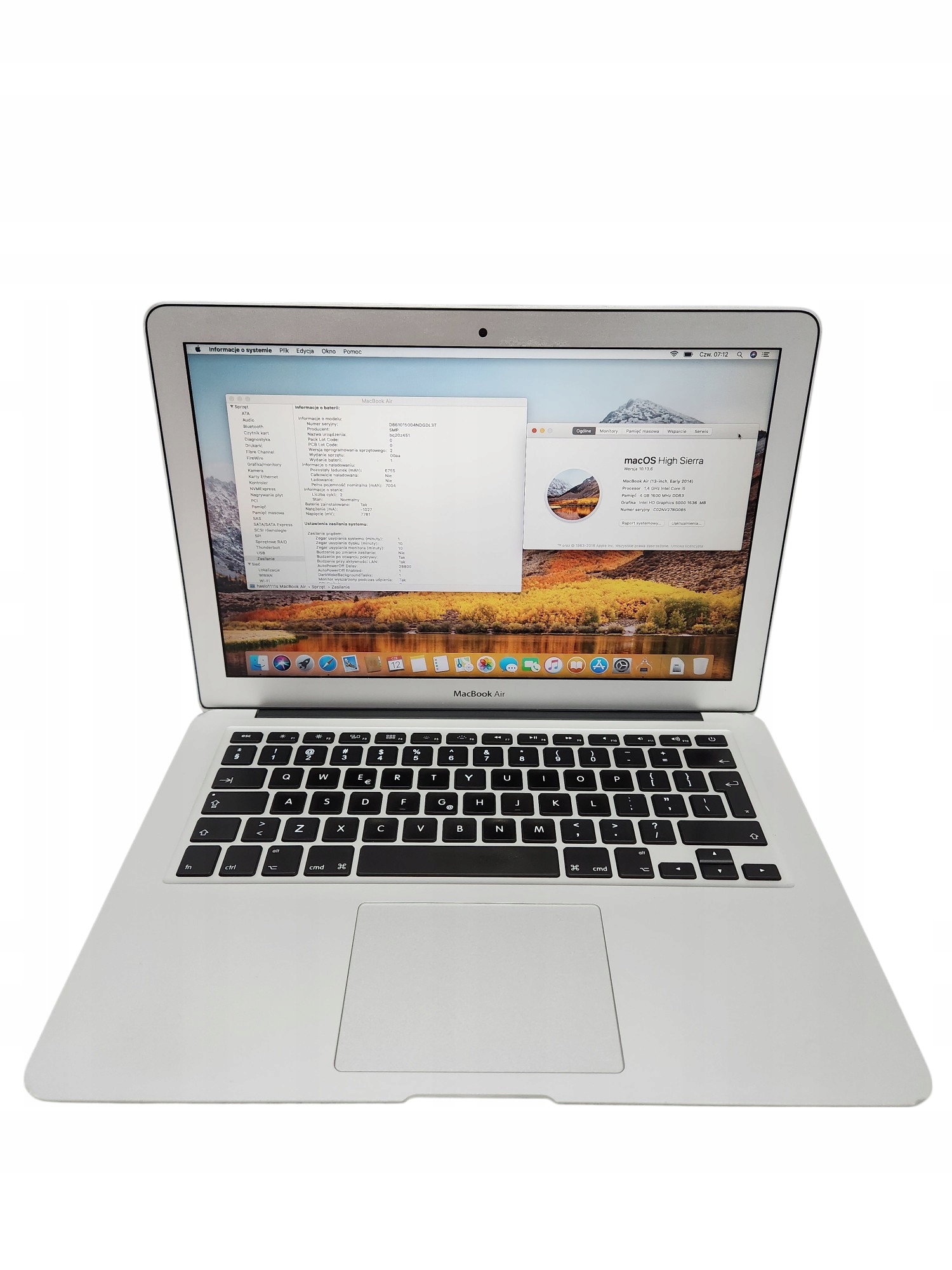 Laptop Apple MacBook Air A1466 Early 2014 13,3 Laptop Apple MacBook Air A1466 Early 2014 13,3