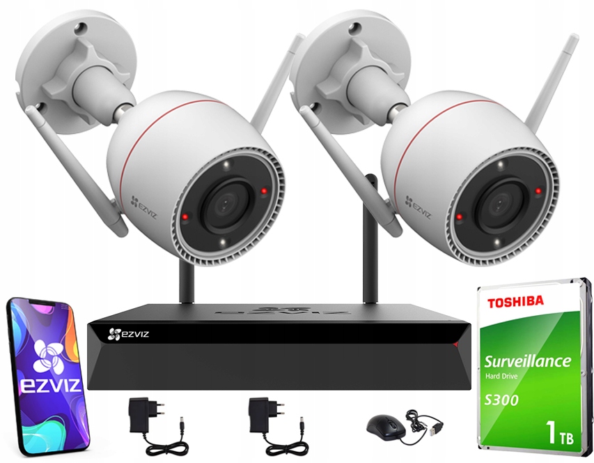 WiFi monitorovací sada Ezviz Kamery 5Mpx Záznamník 8 kanálů Disk 1TB