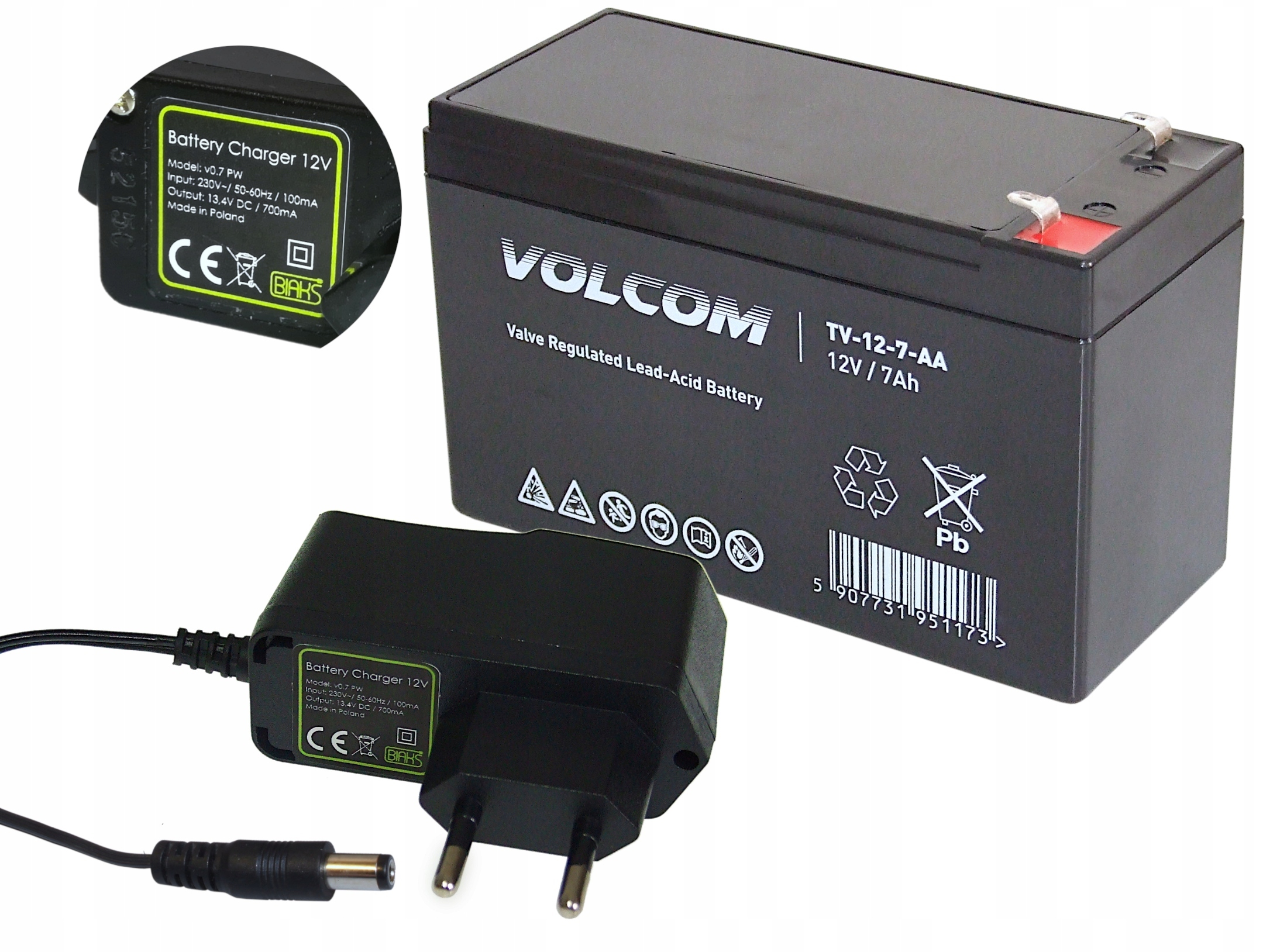 AKUMULATOR ŻELOWY 12V 7Ah 7Ah ŁADOWARKA POJAZDÓW