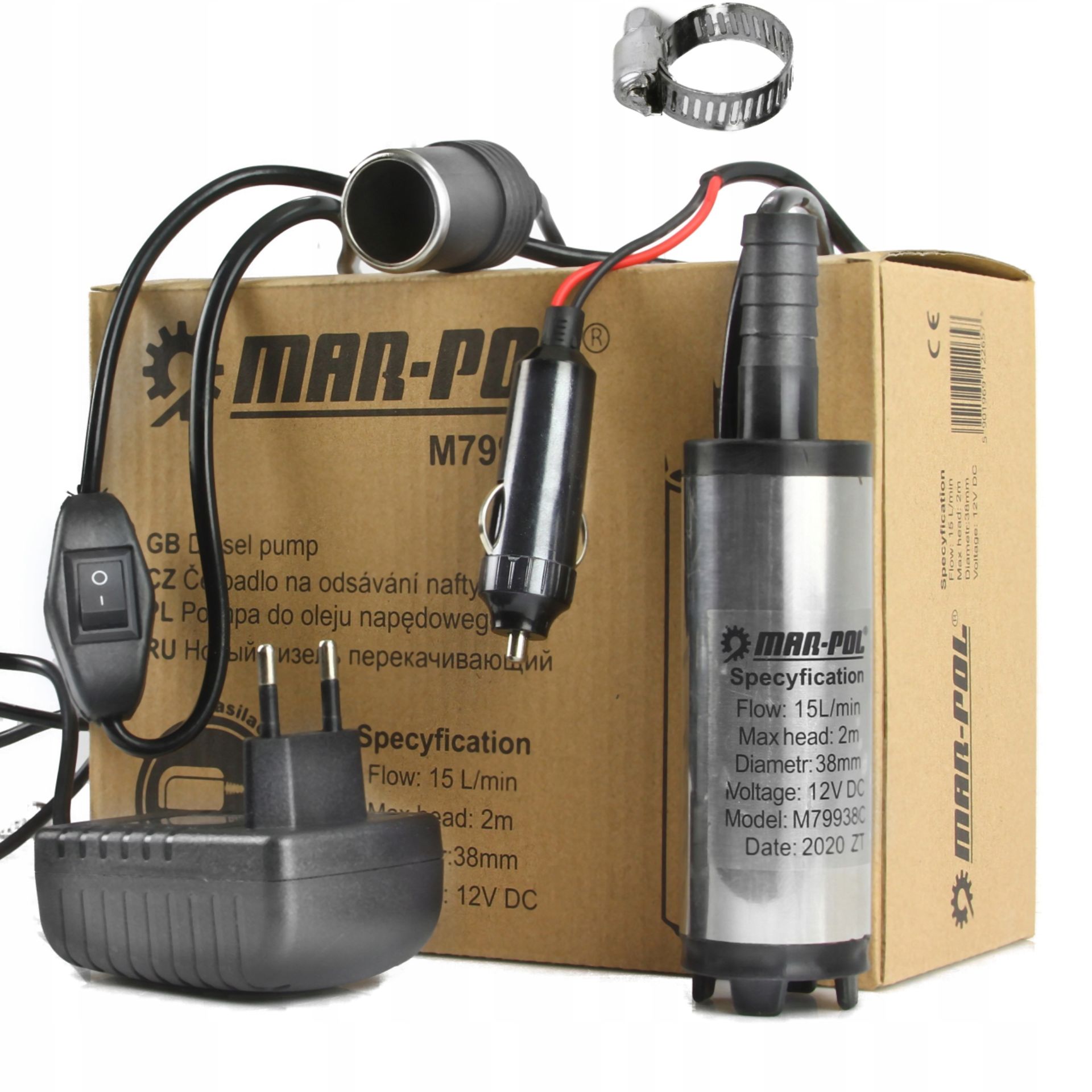 12V 38MM ТОПЛИВНЫЙ НАСОС ДЛЯ СЛИВА МАСЛА