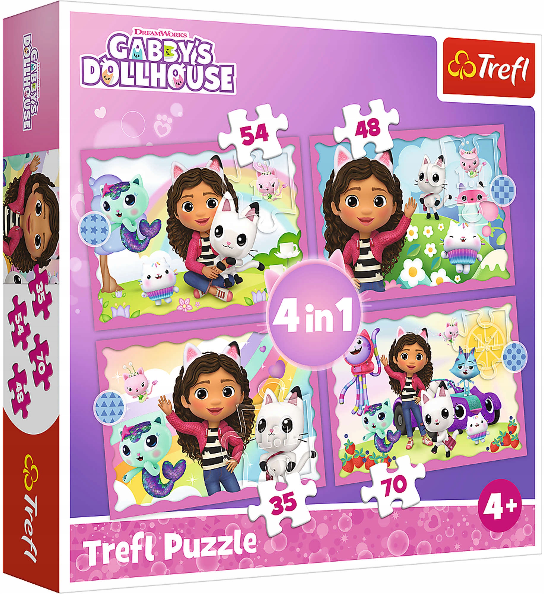 

Puzzle 4W1 Koci Domek Gabi Gabby's Dollhouse Trefl