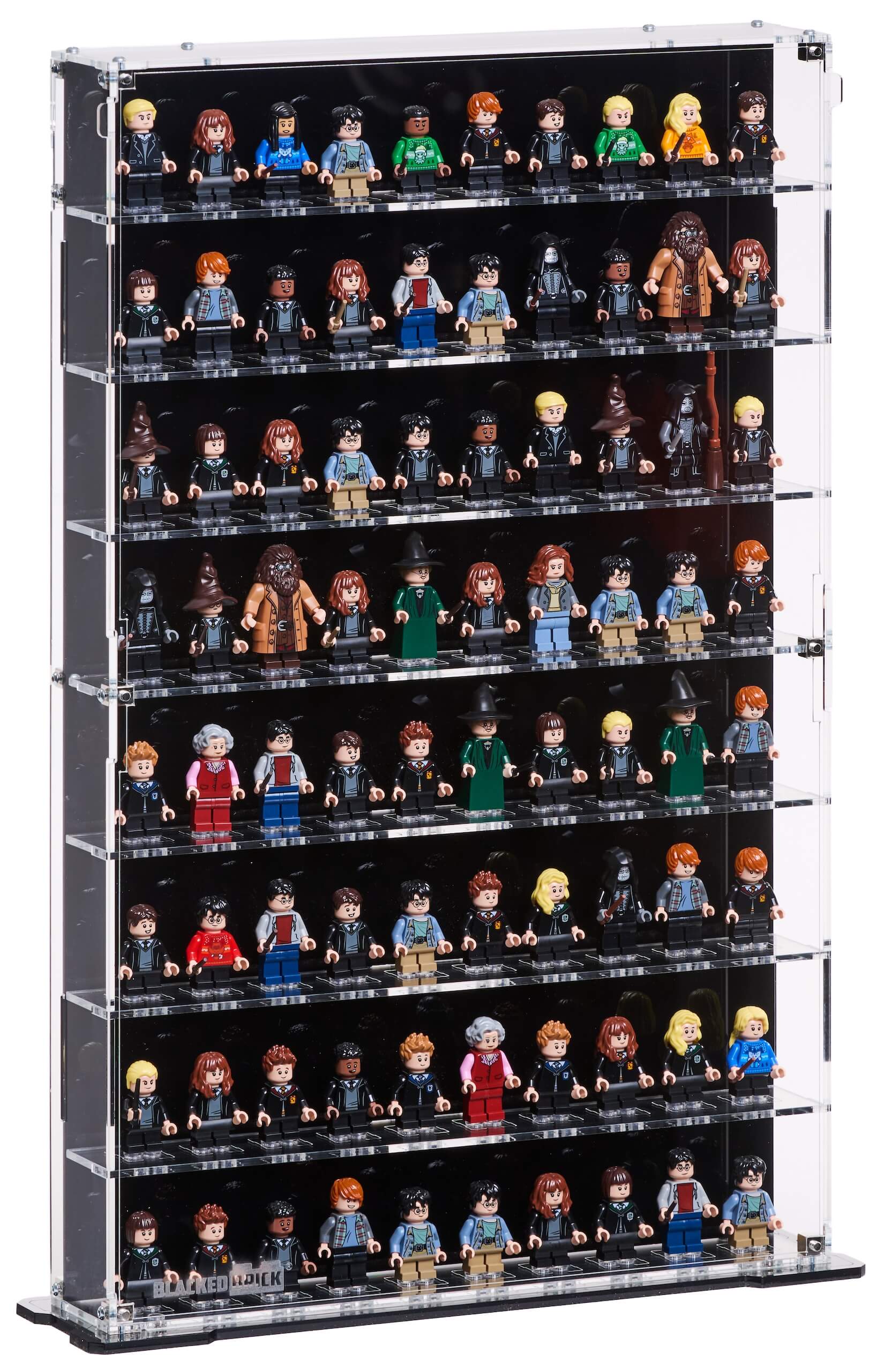 Vitrína Blacked Brick pro 80 minifigurek Lego (8x10) Star Wars Harry Potter