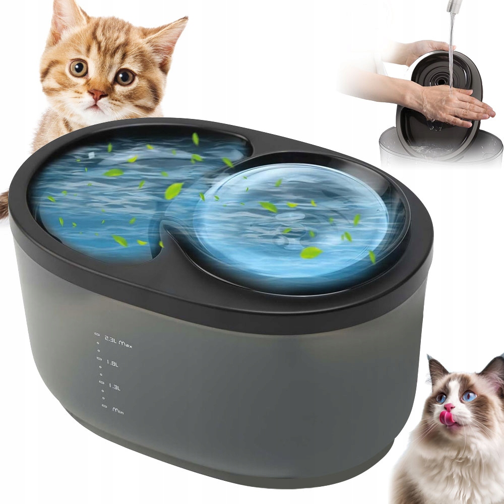 2,3 L Fontána Pro Kočky A Psy Dávkovač Vody Pro Zvířata S Led Usb Tichý