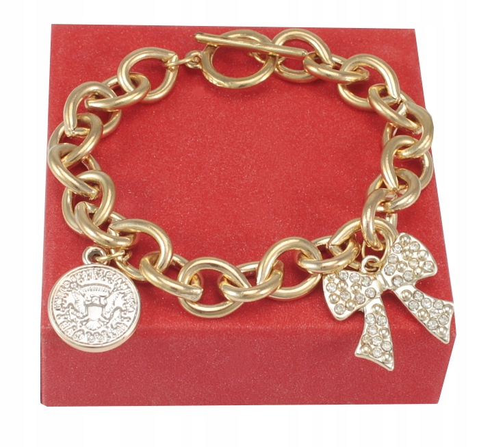 

Bransoletka Złota Glamour Kokardka Cyrkonie