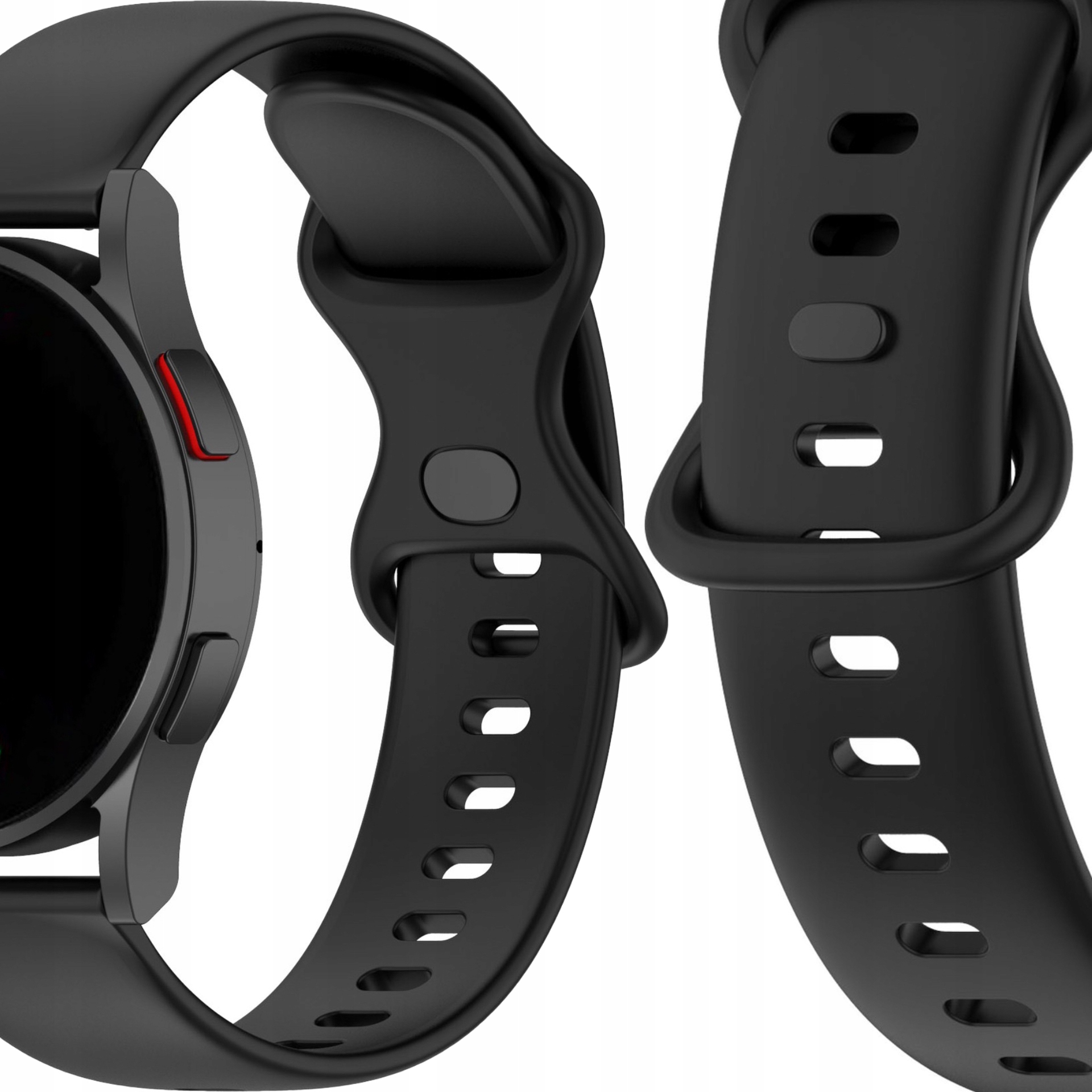 Gransho Silikon Armband Kompatibel Mit Polar Ignite - Schwarz 20mm Edelstahl Schnalle