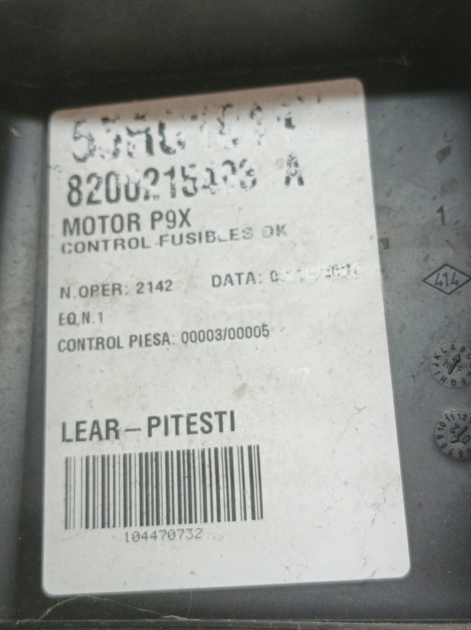 Module fusibles 8200215493A Renault Vel Satis et (2002-2009)