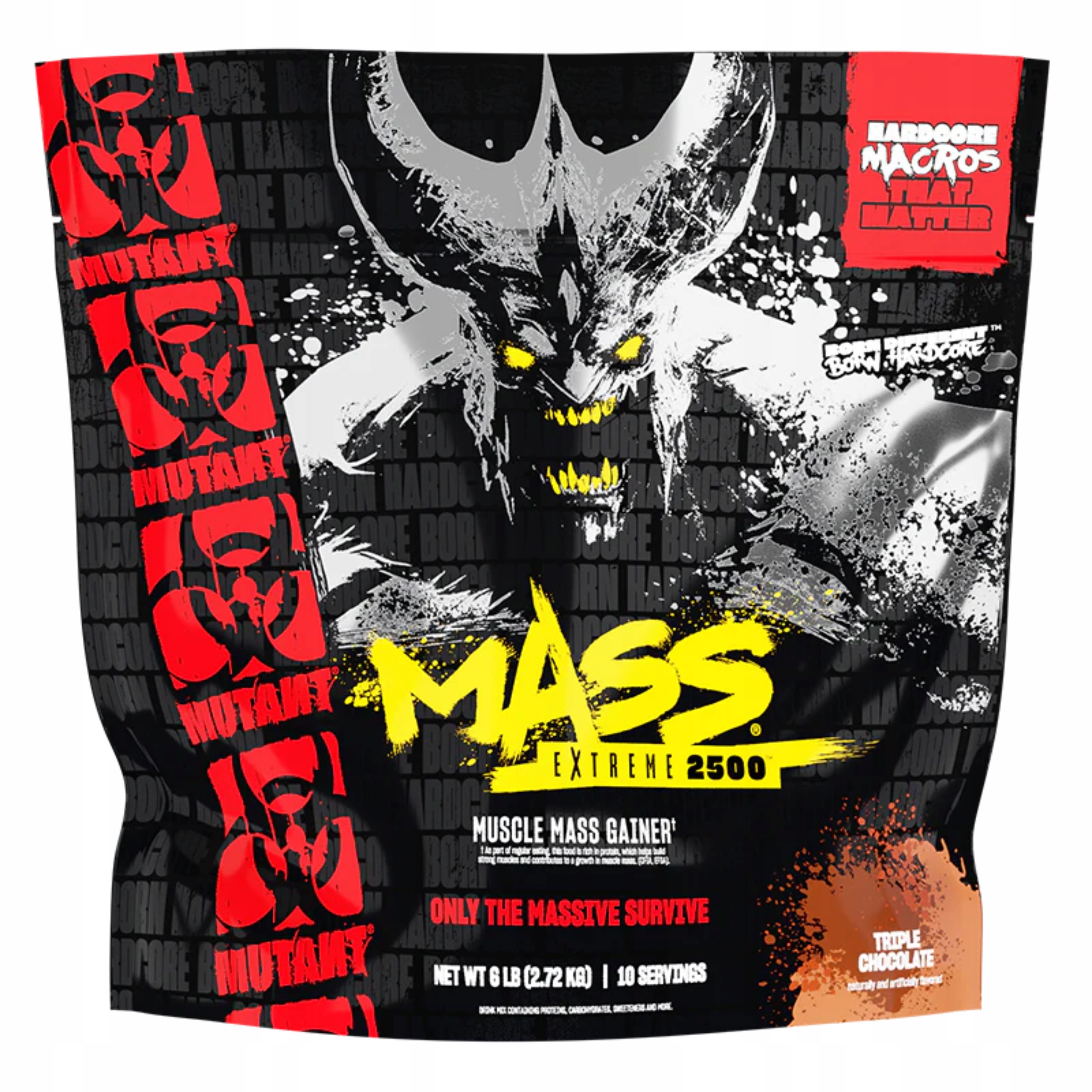 Gainer Mutant Mass XXXtreme 2720 g Čokoláda Hmotnost Bcaa Glutamin Bílkoviny
