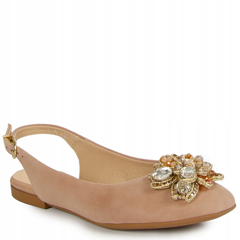 Kordel 2516 Kožené Sandály S Ozdobou, Béžové 38