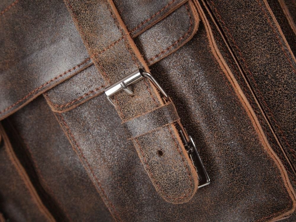 BRĄZOWA SKÓRZANA TORBA LISTONOSZKA NA RAMIĘ SOLOME Kod producenta LAGO 02 BROWN VINTAGE