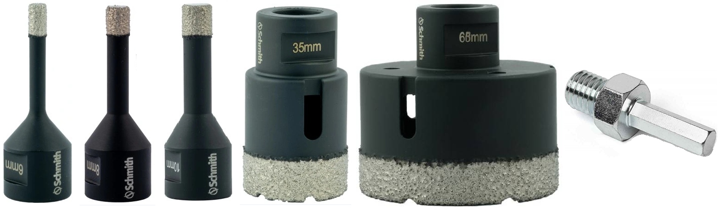 SCHMITH WALIZKA ALUMNIOWA NA OTWORNICE + WIERTŁA 6 , 8 , 10 , 36 , 68mm